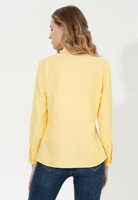 Kadın Açık Sarı Uzun Kollu Basic Gömlek - 50246414025