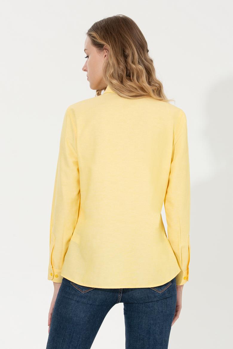 Kadın Açık Sarı Uzun Kollu Basic Gömlek - 50246414025