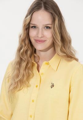 Kadın Açık Sarı Uzun Kollu Basic Gömlek - 50246414025