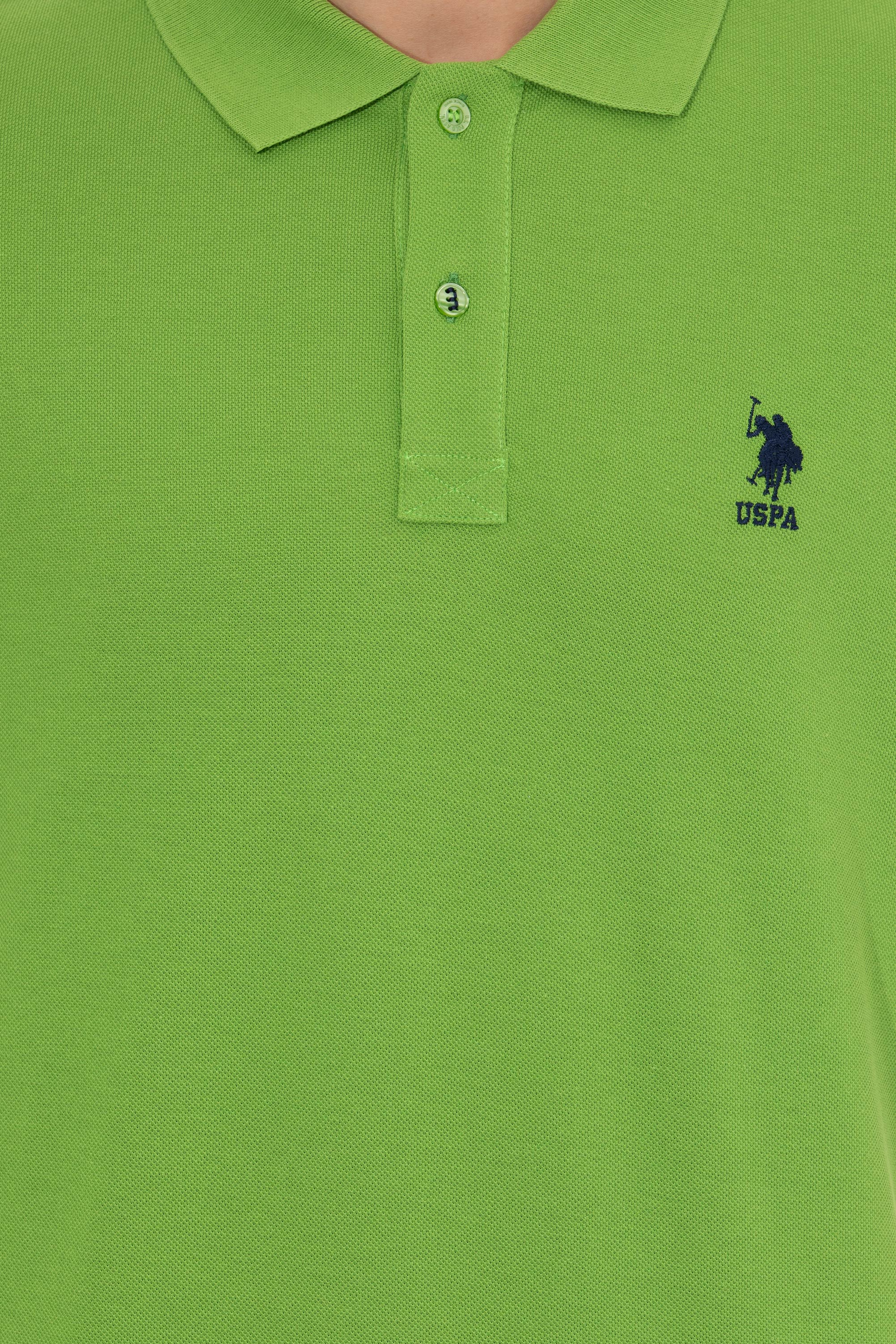 Erkek Yeşil Polo Yaka T-Shirt Basic - Image 6