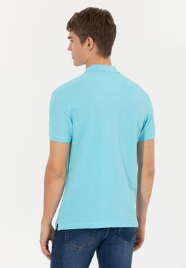 Erkek Turkuaz Basic Polo Yaka Tişört - 50249153280