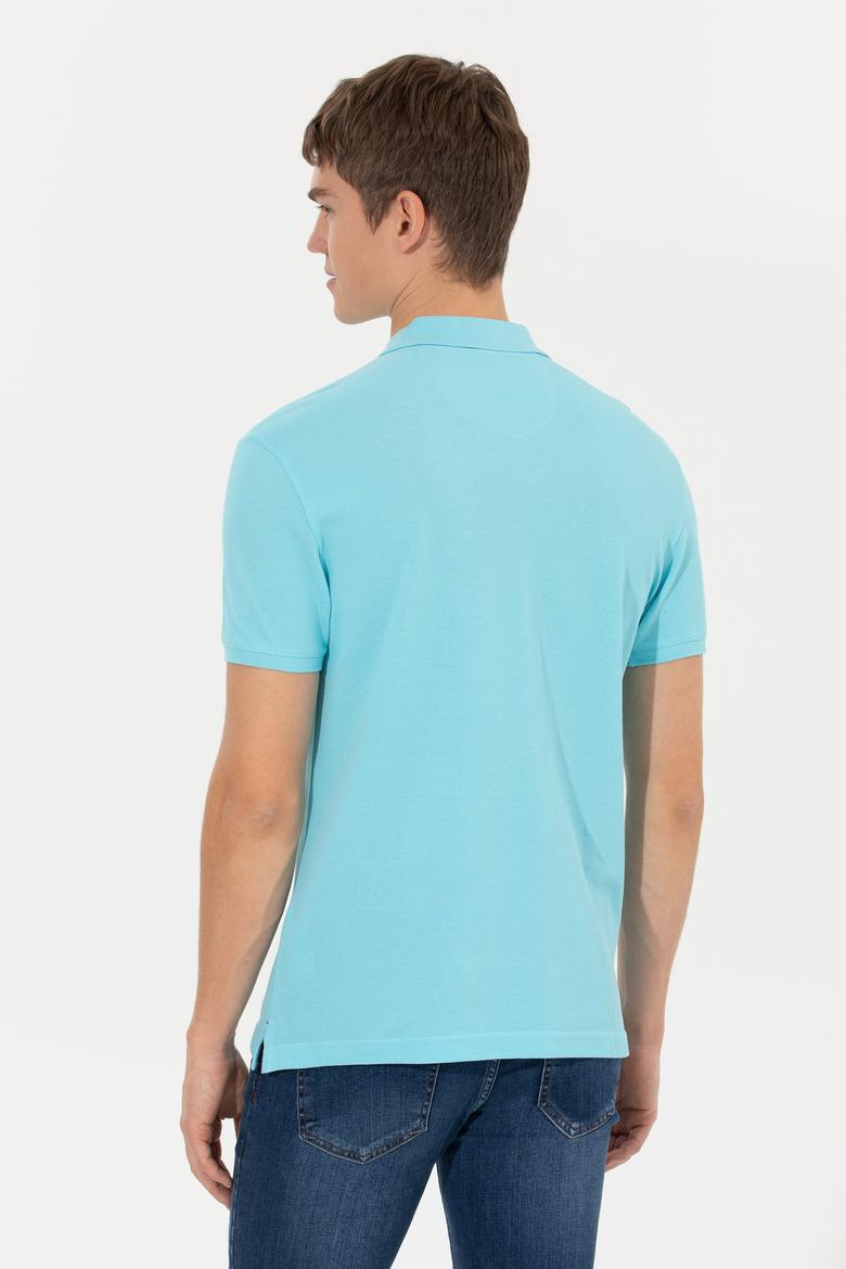 Erkek Turkuaz Basic Polo Yaka Tişört - 50249153280