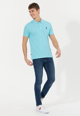 Erkek Turkuaz Basic Polo Yaka Tişört - 50249153280