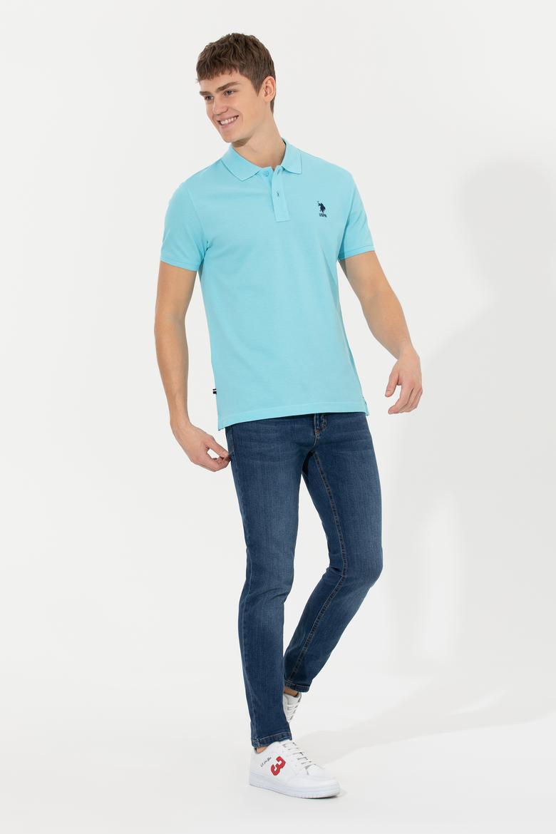Erkek Turkuaz Basic Polo Yaka Tişört - 50249153280