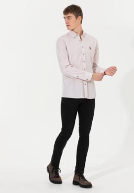 Erkek Taş Uzun Kollu Basic Gömlek - 50256733074