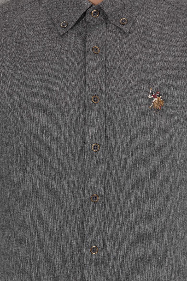 Erkek Antrasit Uzun Kollu Basic Gömlek - 50256275071