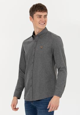 Erkek Antrasit Uzun Kollu Basic Gömlek - 50256275071