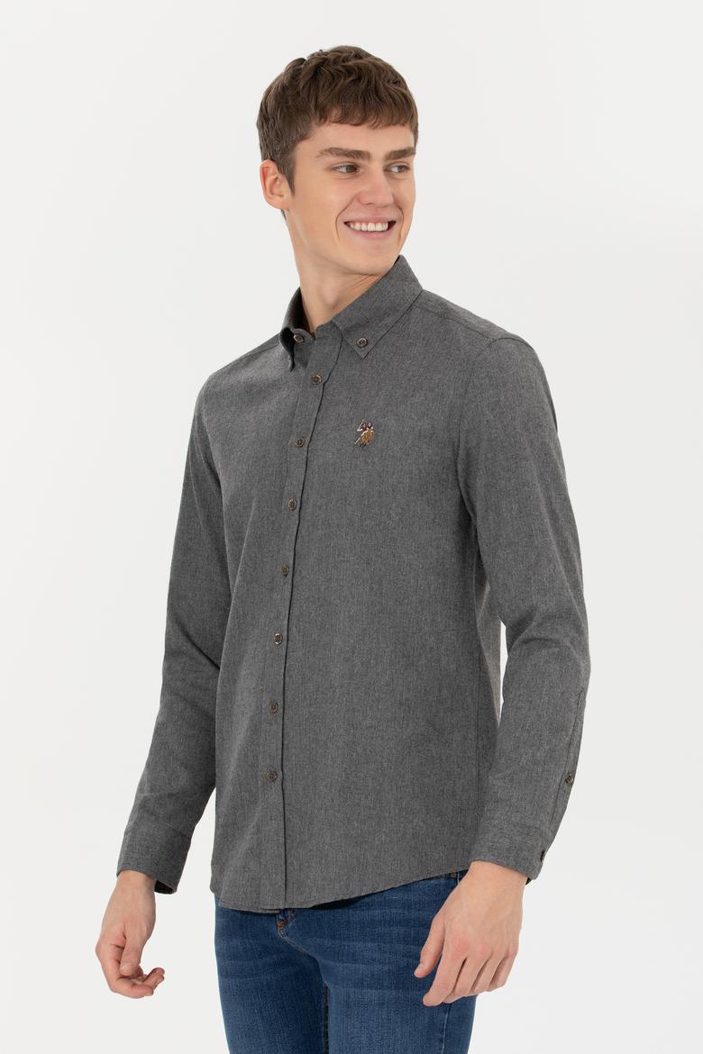 Erkek Antrasit Uzun Kollu Basic Gömlek - 50256275071