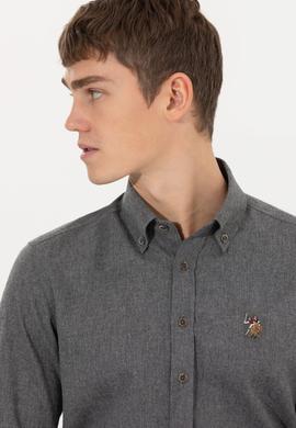 Erkek Antrasit Uzun Kollu Basic Gömlek - 50256275071