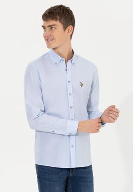 Erkek Açık Mavi Uzun Kollu Basic Gömlek - 50256733011