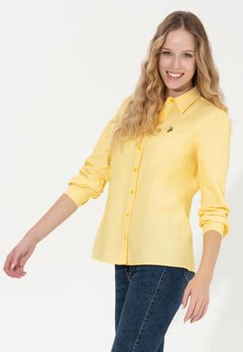 Kadın Açık Sarı Uzun Kollu Basic Gömlek - 50246414025
