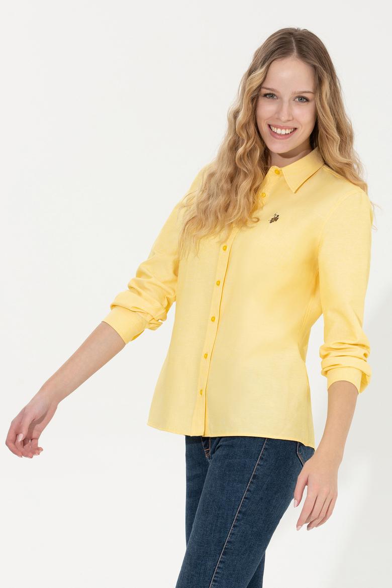 Kadın Açık Sarı Uzun Kollu Basic Gömlek - 50246414025