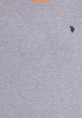 Erkek Gri Melanj Basic Bisiklet Yaka Tişört - 50249144037