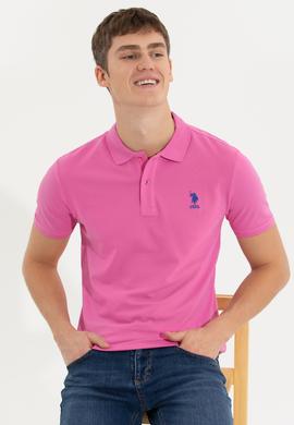 Erkek Pembe Basic Polo Yaka Tişört - 50250001058