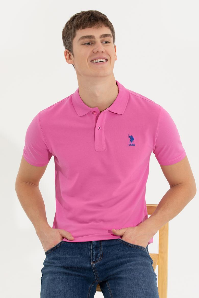 Erkek Pembe Basic Polo Yaka Tişört