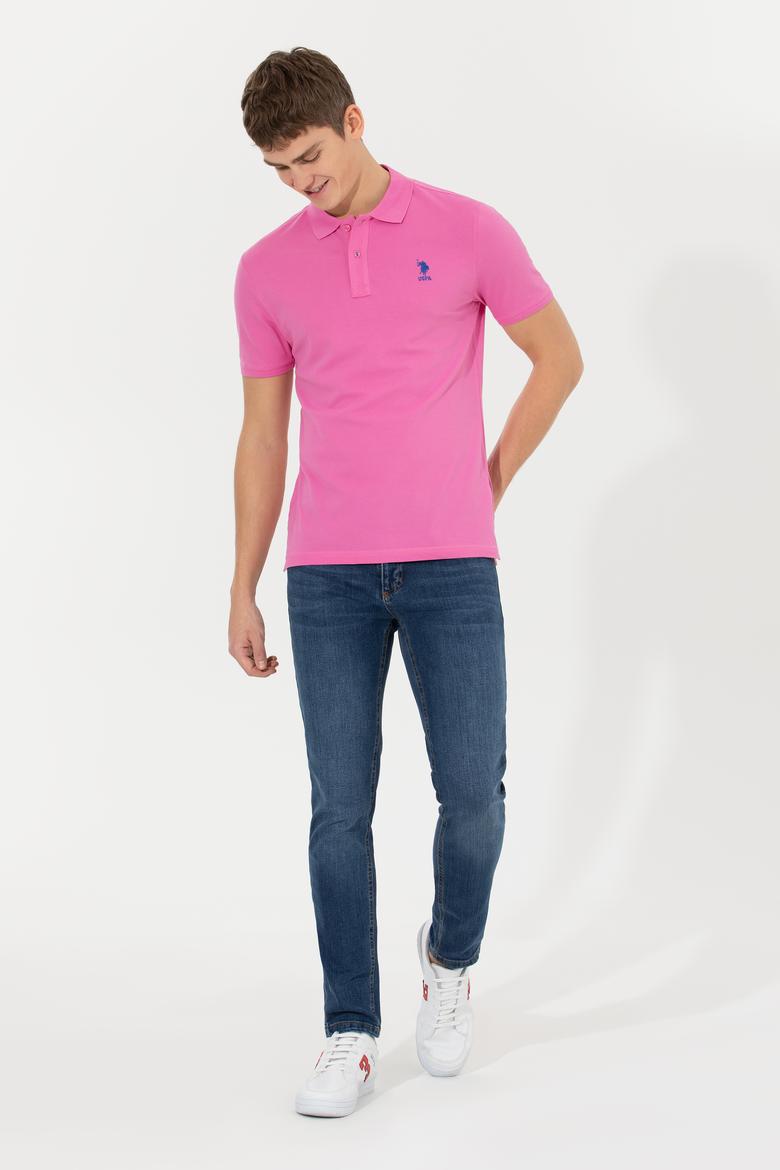 Erkek Pembe Basic Polo Yaka Tişört - 50250001058