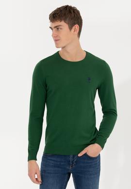 Erkek Yeşil Basic Kazak - 50253443011