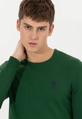 Erkek Yeşil Basic Kazak - 50253443011