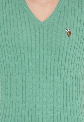 Kadın Mint Melanj Basic Kazak - 50255662065