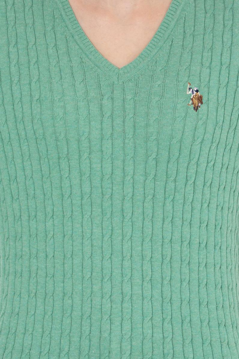 Kadın Mint Melanj Basic Kazak