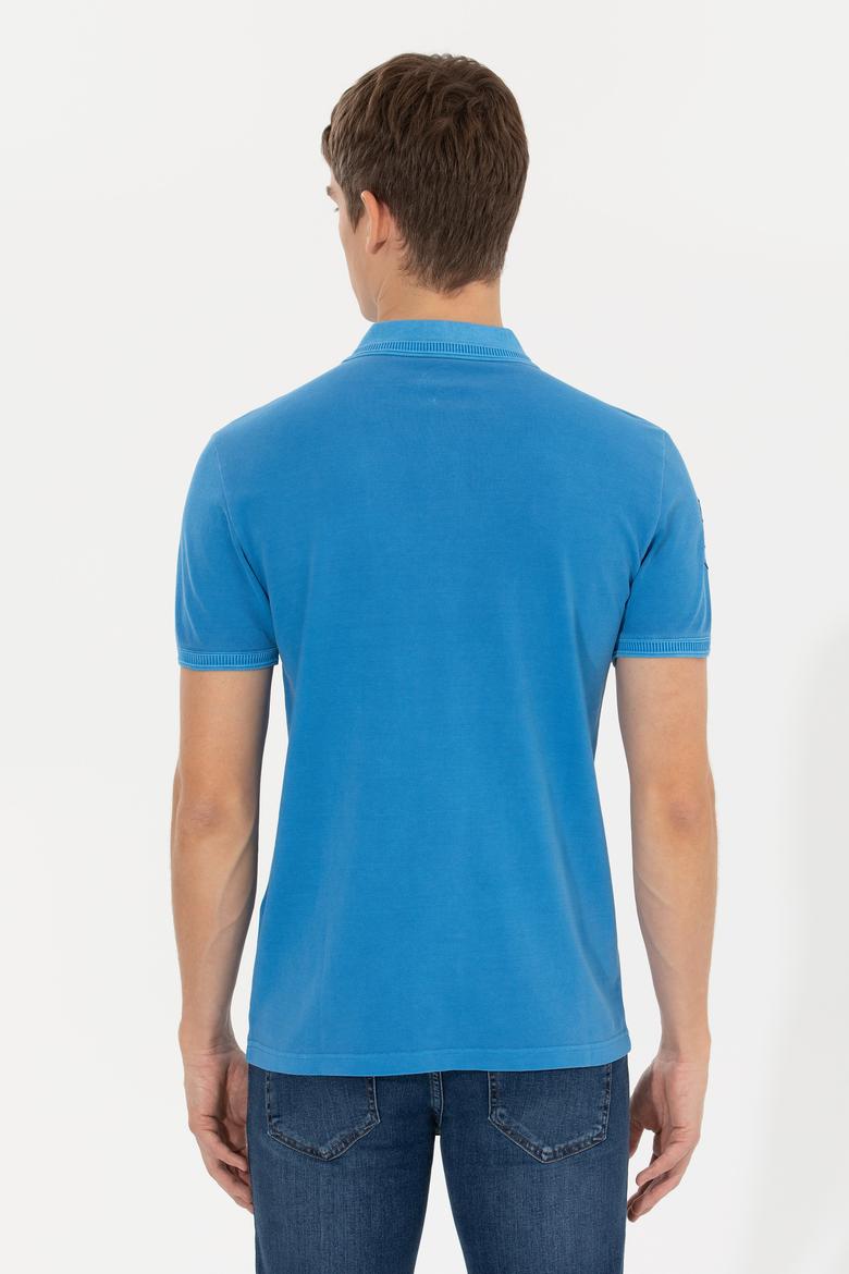 Erkek Petrol Basic Polo Yaka Tişört - 50248553060