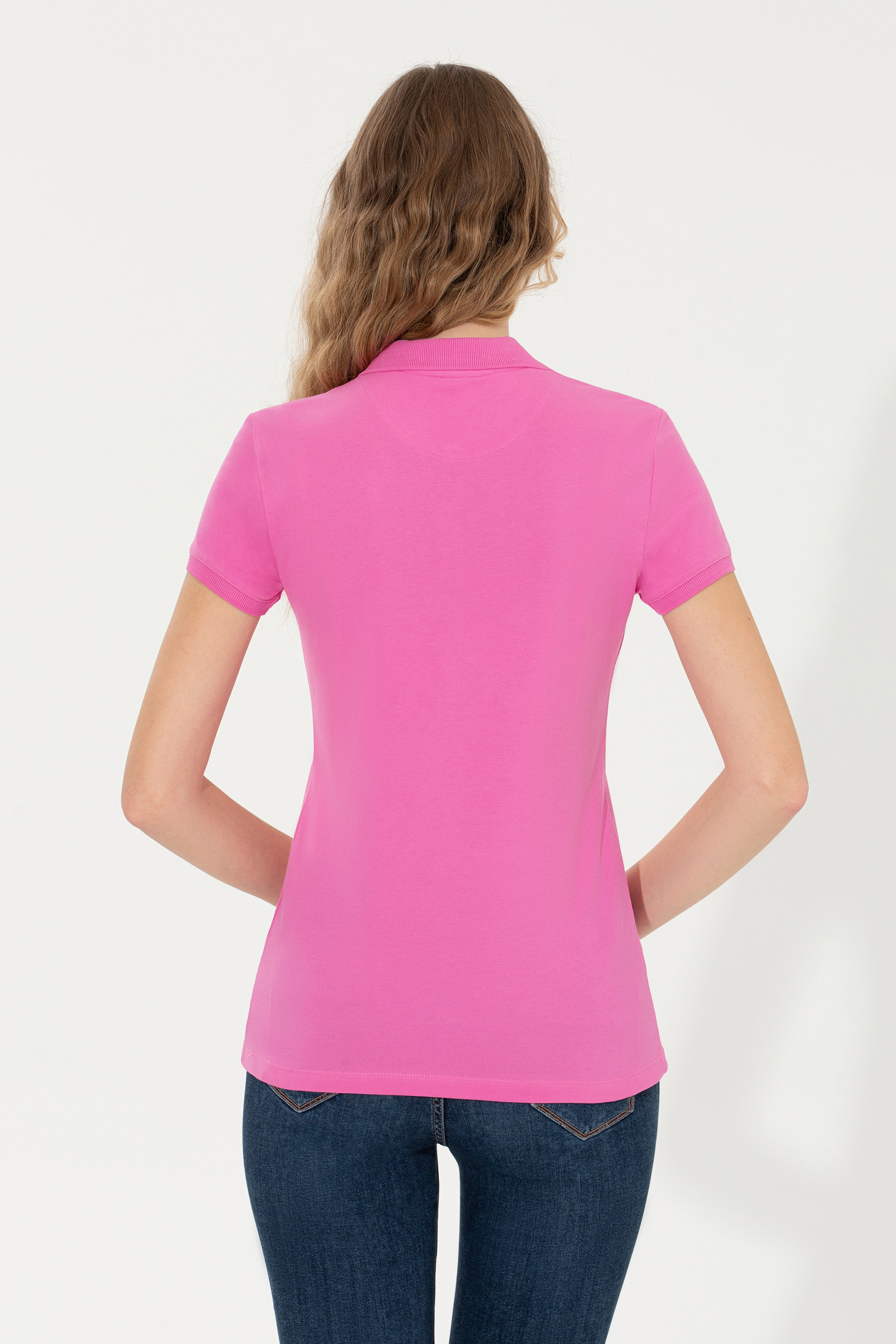 Kadın Pembe Basic Tişört - Image 5