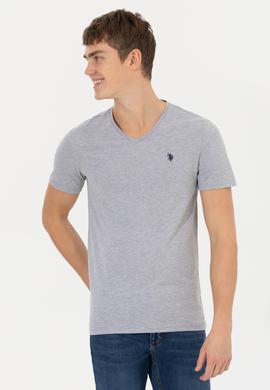 Erkek Gri Melanj Basic Tişört - 50249151036