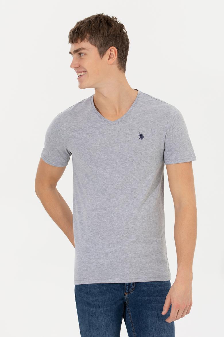 Erkek Gri Melanj Basic Tişört