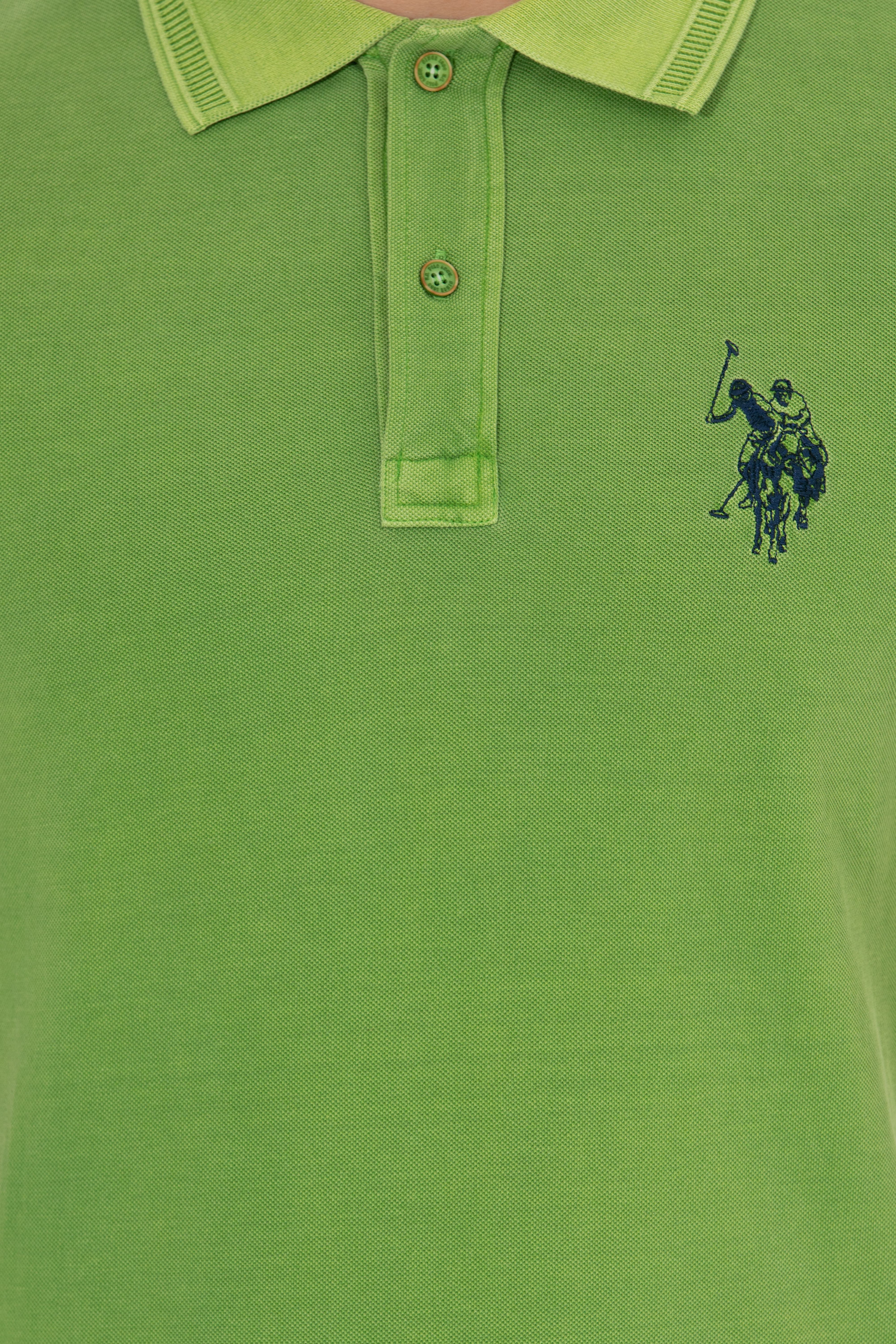 Erkek Yeşil Polo Yaka T-Shirt Basic - Image 6