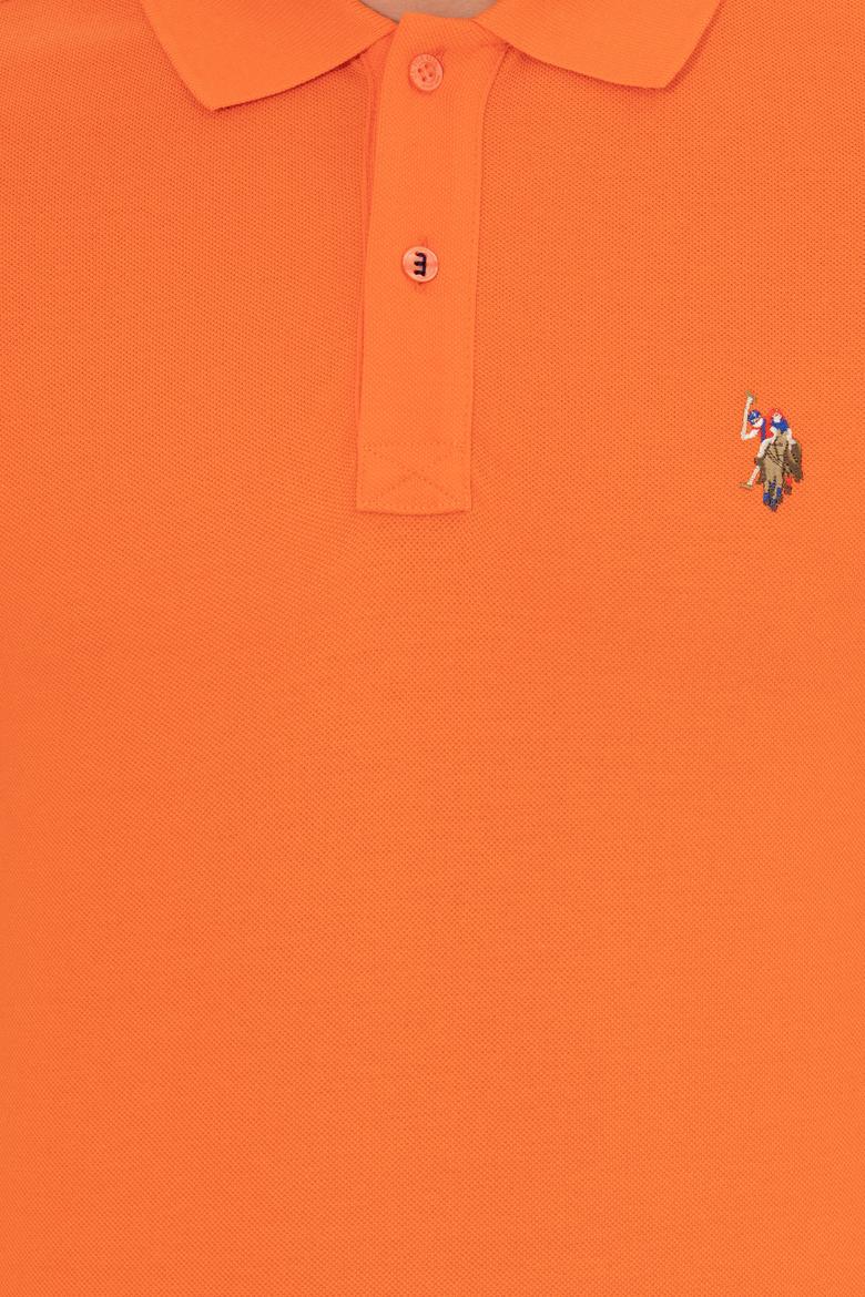Erkek Turuncu Polo Yaka Basic T-Shirt - 50248556080
