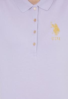 Kadın Lila Basic Polo Yaka Tişört - 50246278037