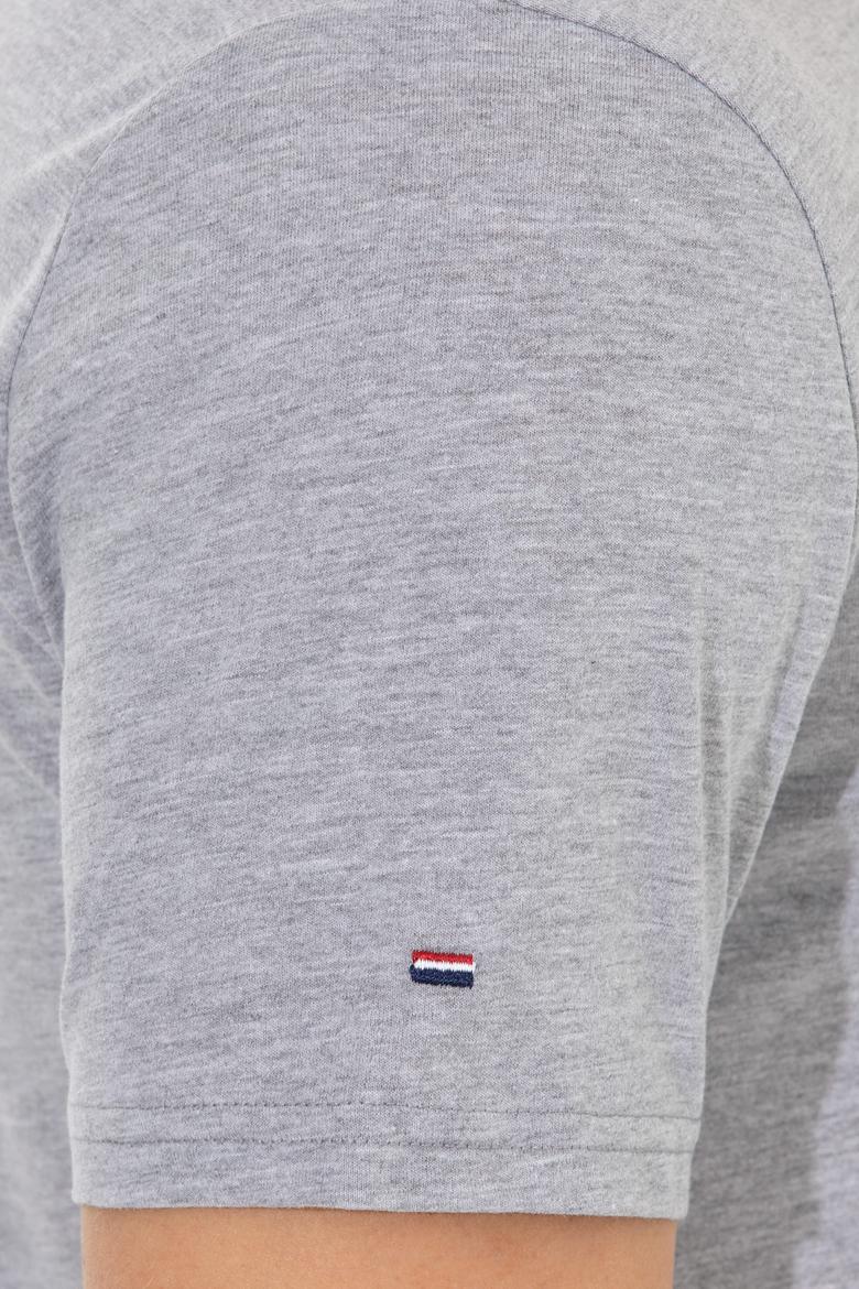 Erkek Gri Melanj Basic Tişört - 50249151036