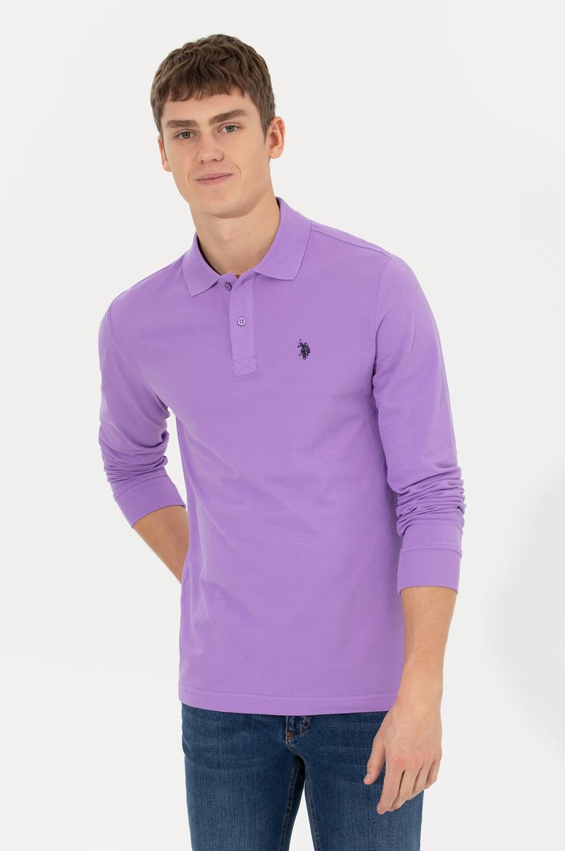 Erkek Lila Basic Sweatshirt