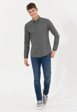 Erkek Antrasit Uzun Kollu Basic Gömlek - 50256275071