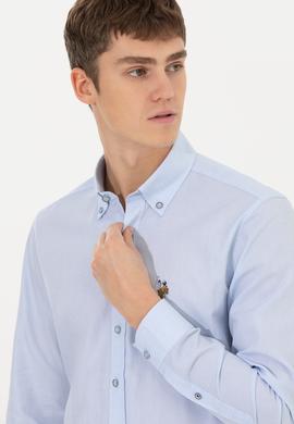 Erkek Açık Mavi Uzun Kollu Basic Gömlek - 50256733011