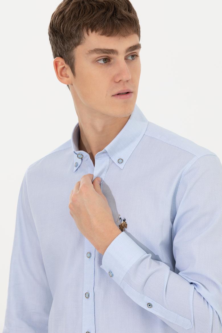 Erkek Açık Mavi Uzun Kollu Basic Gömlek - 50256733011