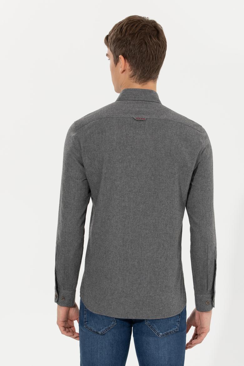 Erkek Antrasit Uzun Kollu Basic Gömlek - 50256275071