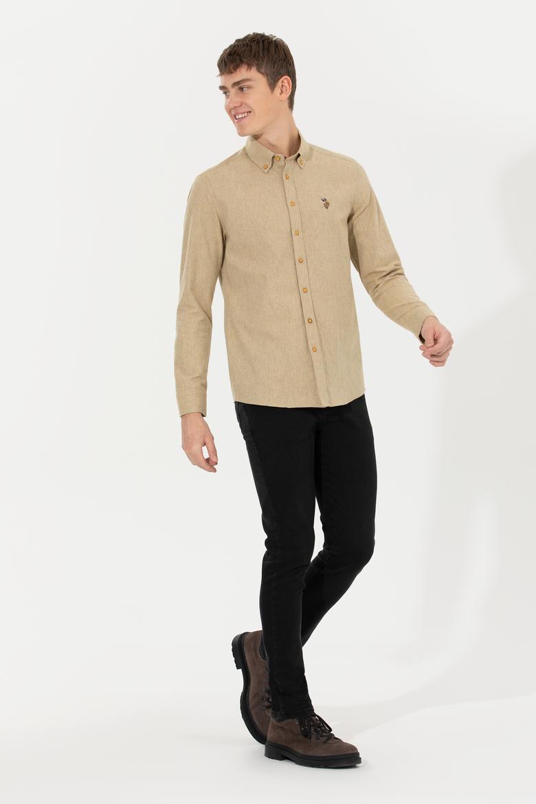 Erkek Safran Uzun Kollu Basic Gömlek - 50256275112