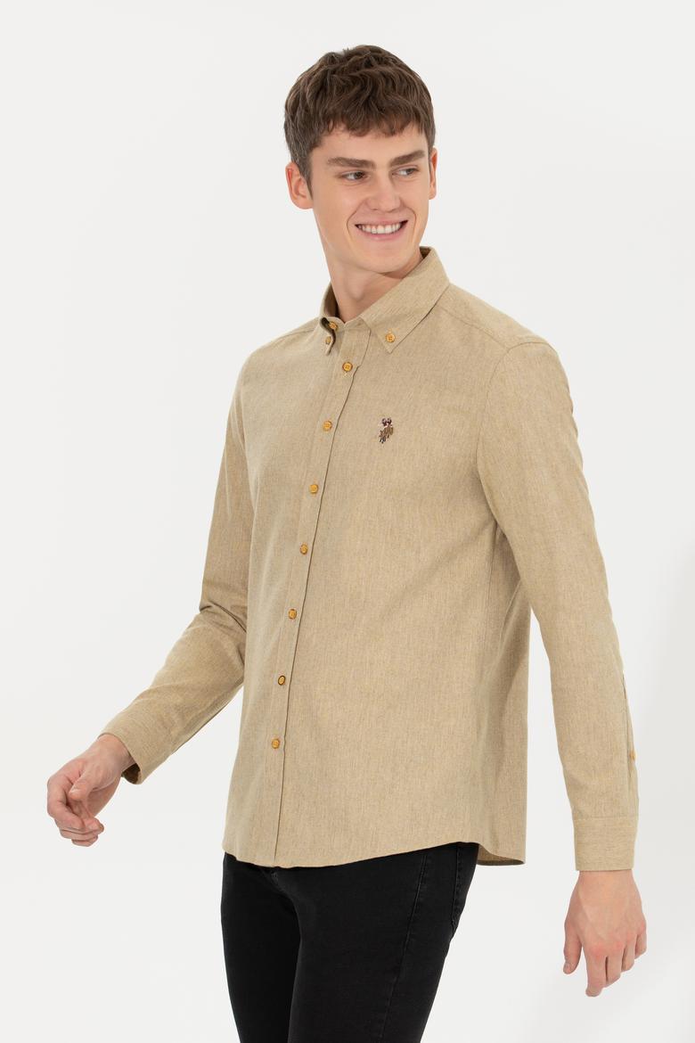 Erkek Safran Uzun Kollu Basic Gömlek - 50256275112