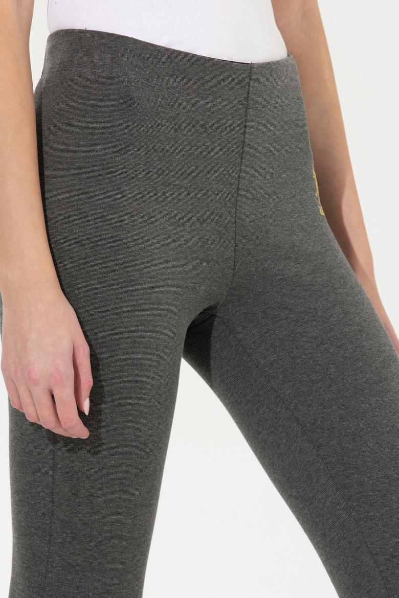 Kadın Antrasit Melanj Tayt - 50256295020