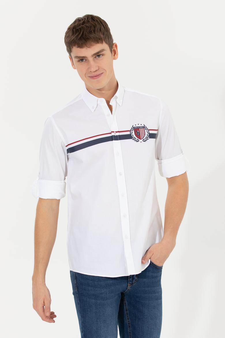 Erkek Beyaz Uzun Kollu Gömlek