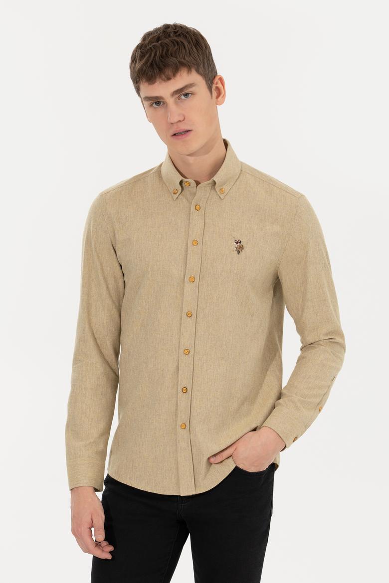 Erkek Safran Uzun Kollu Basic Gömlek - 50256275112