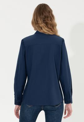 Kadın Lacivert Uzun Kollu Basic Gömlek - 50256716021