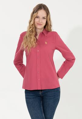 Kadın Pembe Uzun Kollu Basic Gömlek - 50256970052