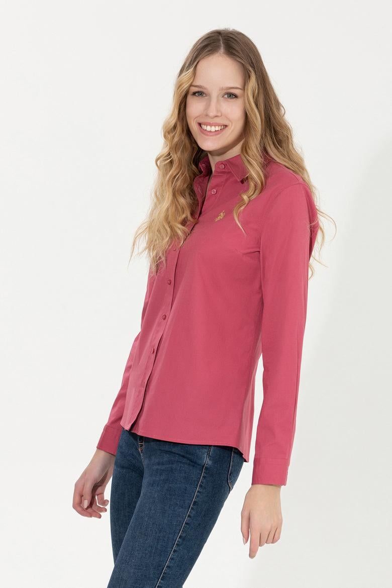 Kadın Pembe Uzun Kollu Basic Gömlek - 50256970052