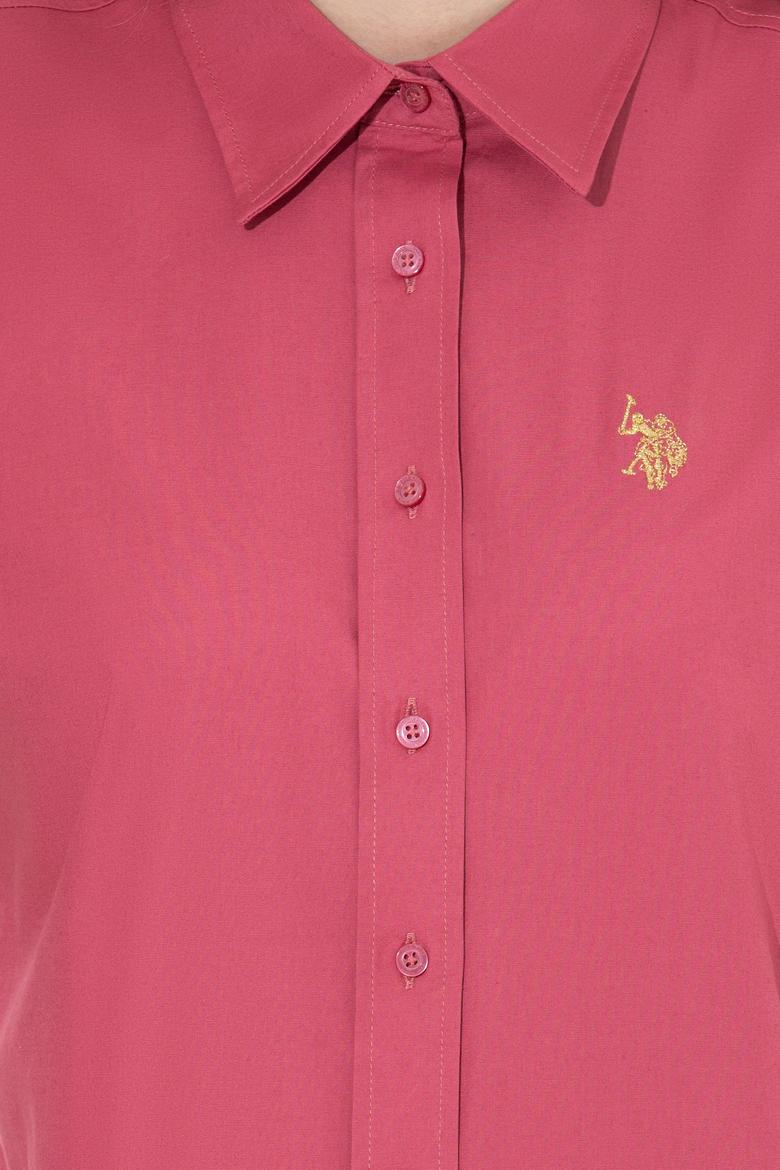 Kadın Pembe Uzun Kollu Basic Gömlek - 50256970052