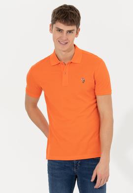 Erkek Turuncu Polo Yaka Basic T-Shirt - 50248556080