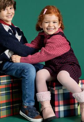 Kız Çocuk Lacivert Dokuma Elbise - 50252824002