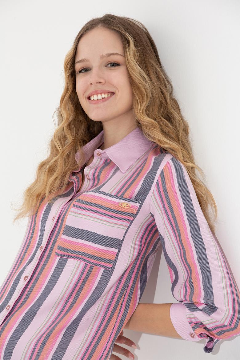 Kadın Manolya Uzun Kollu Gömlek