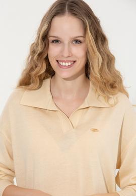 Kadın Krem Melanj Kazak - 50253704011